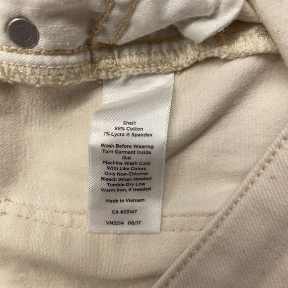 Talbots Flawless Slim Ankle Jeans with Fringe Cuff in Natural, Size 14 - Picture 5 of 6